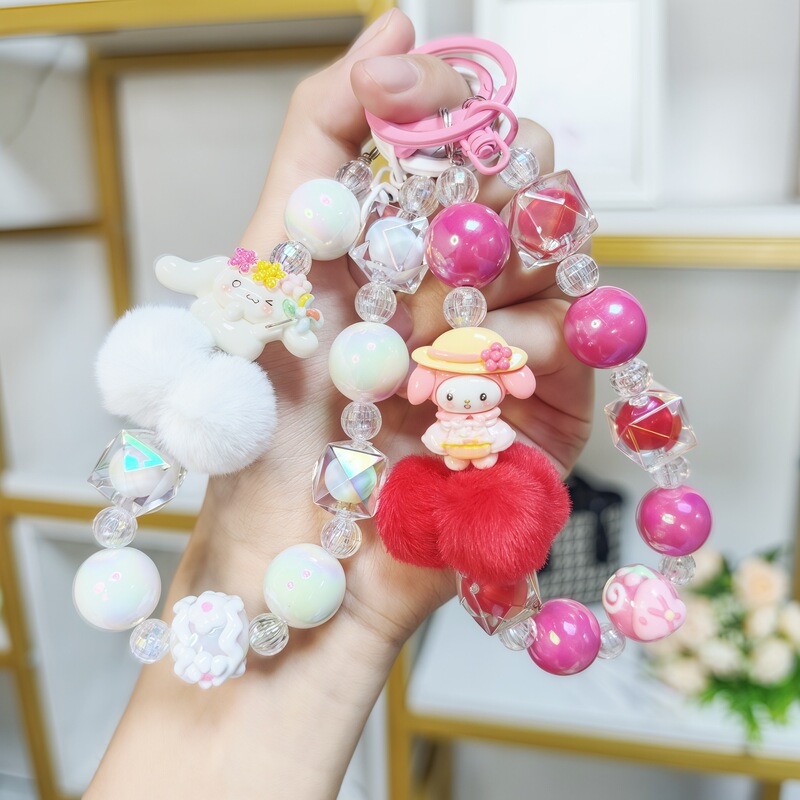 ドーパミンかわいいぬいぐるみサンリオビーズチェーン携帯電話ケースぶら下げチェーン車のキーホルダーペンダントかわいい絶妙なギフト|undefined