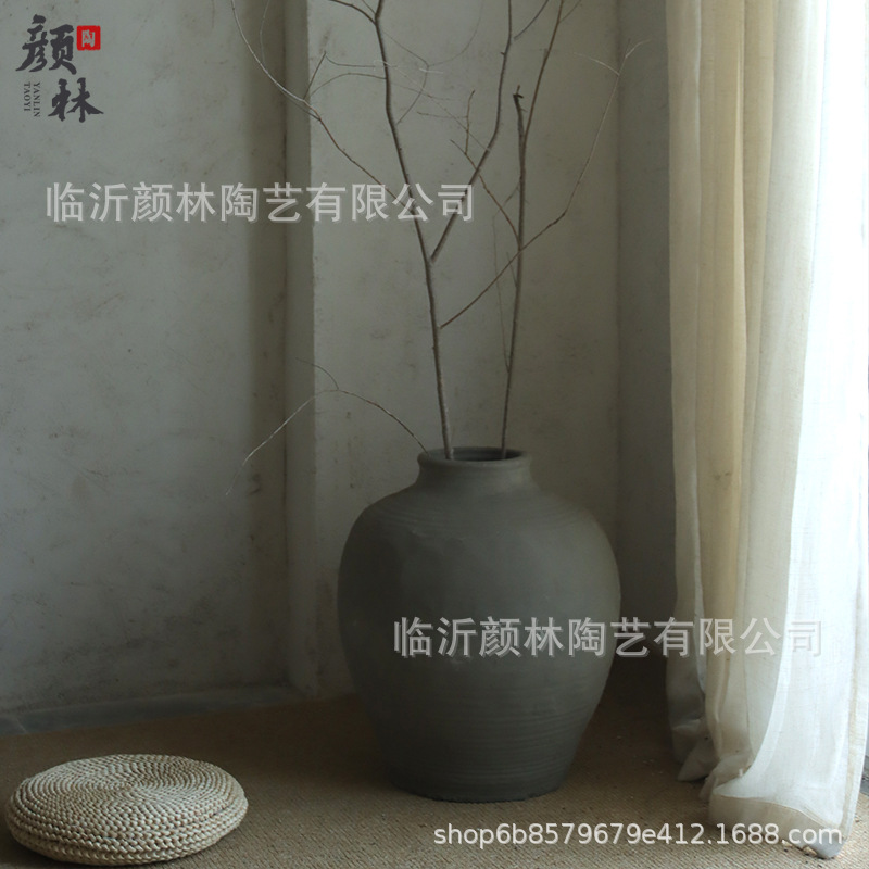 Pequeña boca hecha a mano, vasos de cerámica gruesa, vasos de cerámica de tierra, decoración residencial, adornos de ramas secas antiguos