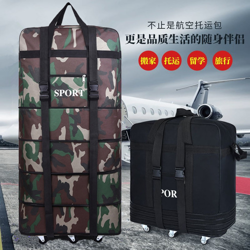 158 Airline Check Bag Folding Large Capacity Moving Luggage Wheel Bag Travel Bag Luggage Bag