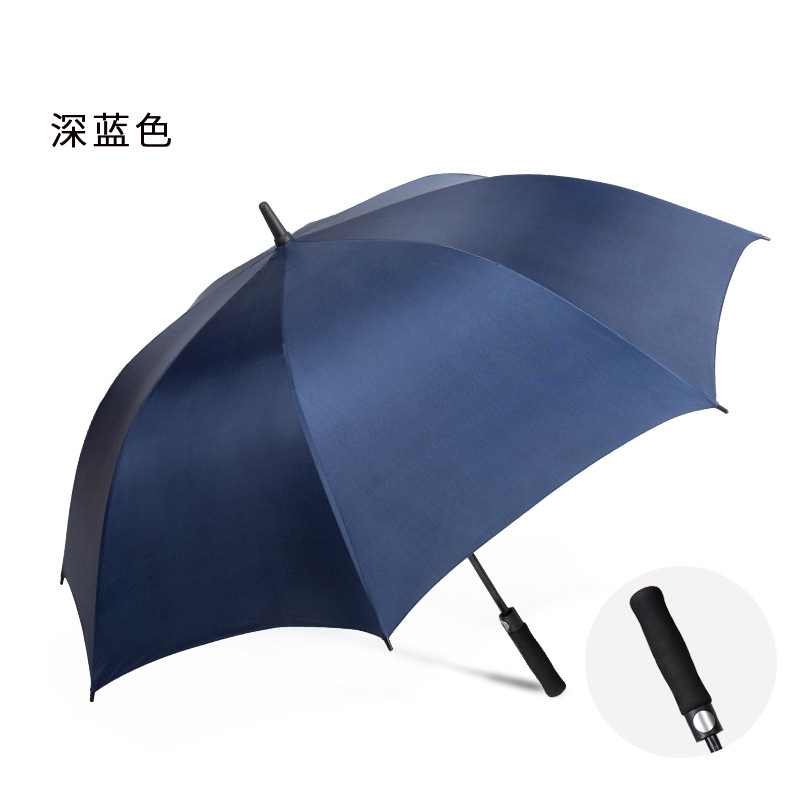Paraguas de golf de fibra completa con revestimiento negro, paraguas de coche para hombres de negocios, paraguas VIP de alta gama, mango largo, venta al por mayor, parasol de moda.