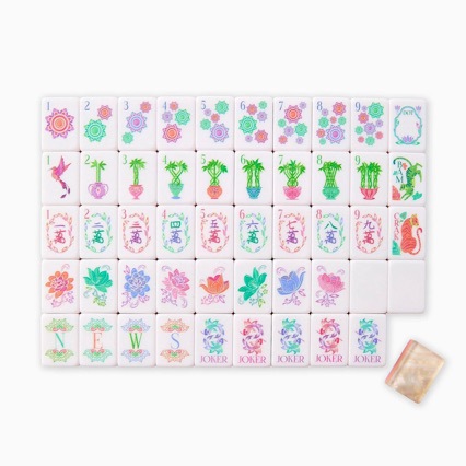 Foreign trade American mahjong tiles, cross-border pink crystal European and American portable crystal acrylic mahjong, manufacturer wholesale