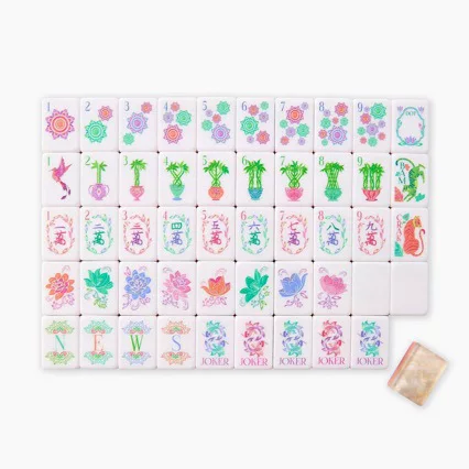 Foreign trade American mahjong tiles, cross-border pink crystal European and American portable crystal acrylic mahjong, manufacturer wholesale