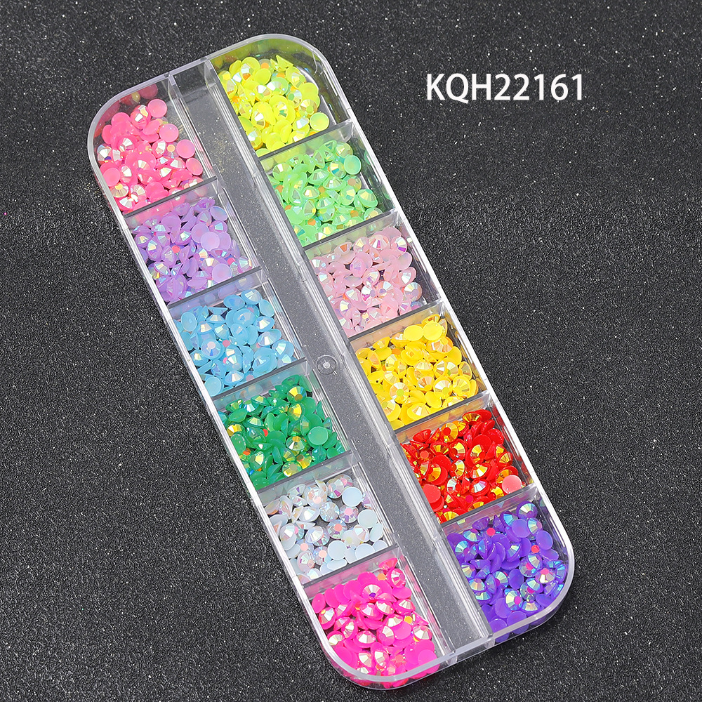 Joyas de uñas calientes transfronterizas ins12 rejilla amor estrella resina vidrio de forma especial diamante etiqueta de uñas diamante nail