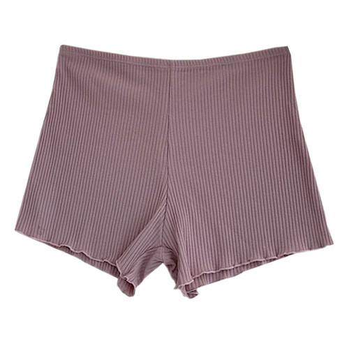 Women's Safety Shorts Anti-Flash Summer Thin 1/3 Length High-Waisted Versatile Student Leggings Ribbed Cotton Safety Underwear