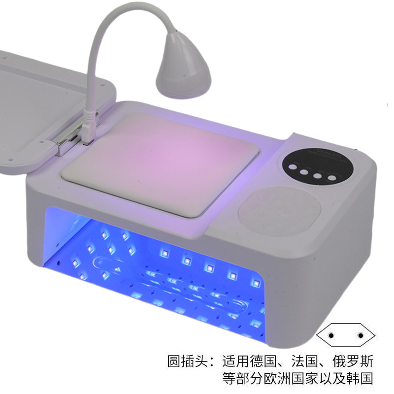 Lámpara de manicura de almacenamiento 268W de alta potencia UV + LED doble fuente de luz pegamento de manicura luz fototerapia inteligente transfronteriza
