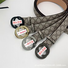 潮流双G布纹男腰带青年学生时尚百搭韩版装饰皮带男跨境批发