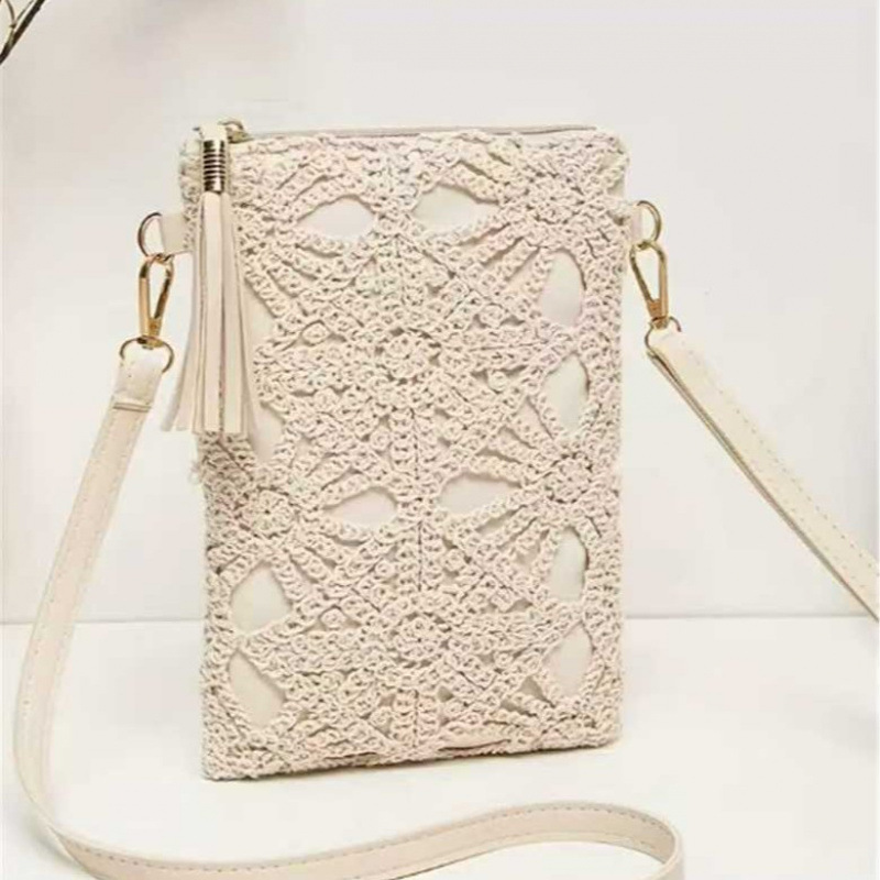 Transfronterizos de encaje trenzado damas mochila de moda algodón hueco bolso de hombro bolso de brazo bolso de mano bolso vacacional