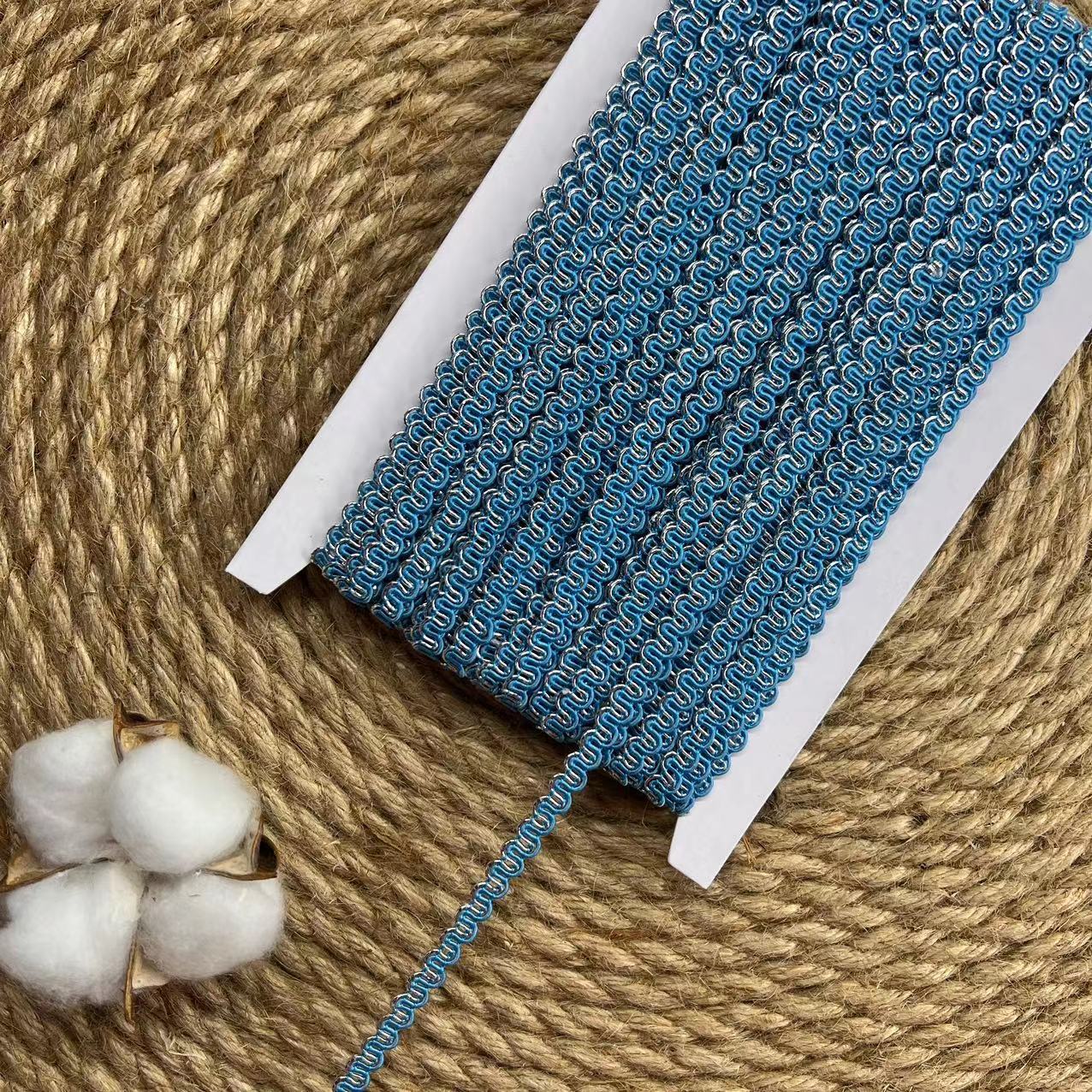 Cinta de Encaje de Hilo Dorado y Plateado de 0.5 cm de Poliéster para Ropa y Manualidades DIY