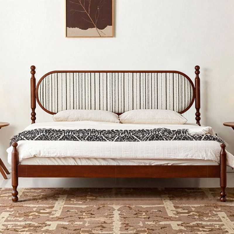 Medieval-Style French-Style Princess Bed, Double-Sided Rotatable, Retro Fabric Bedroom Solid Wood Bed, Double Bed, Master Bedroom Large Bed
