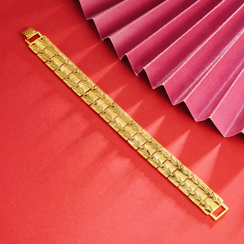 Nuevo Vietnam oro coche flor tanque cadena hombres y mujeres pulsera todo partido estilo chino imitación oro amplia sala de estar caliente