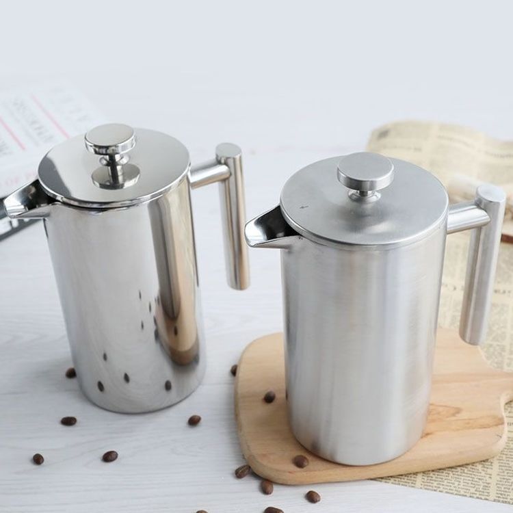 Factory Export Hand-Brewed American Espresso Double-Layer Stainless Steel French Press Filter Pot Brewing Tea Maker for Home Use