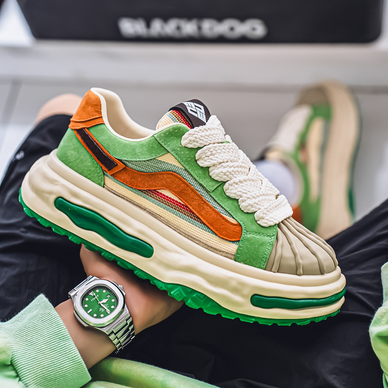 Men's Shoes 2025 Summer and Autumn New Fashion All-match Height-increasing Sports Board Shoes Thick Sole Men's Shell Head Dissolving Casual Shoes Men's Shoes 2025 Summer and Autumn New Fashion All-match Height-increasing Sports Board Shoes Thick Sole Men's Shell Head Dissolving Casual Shoes