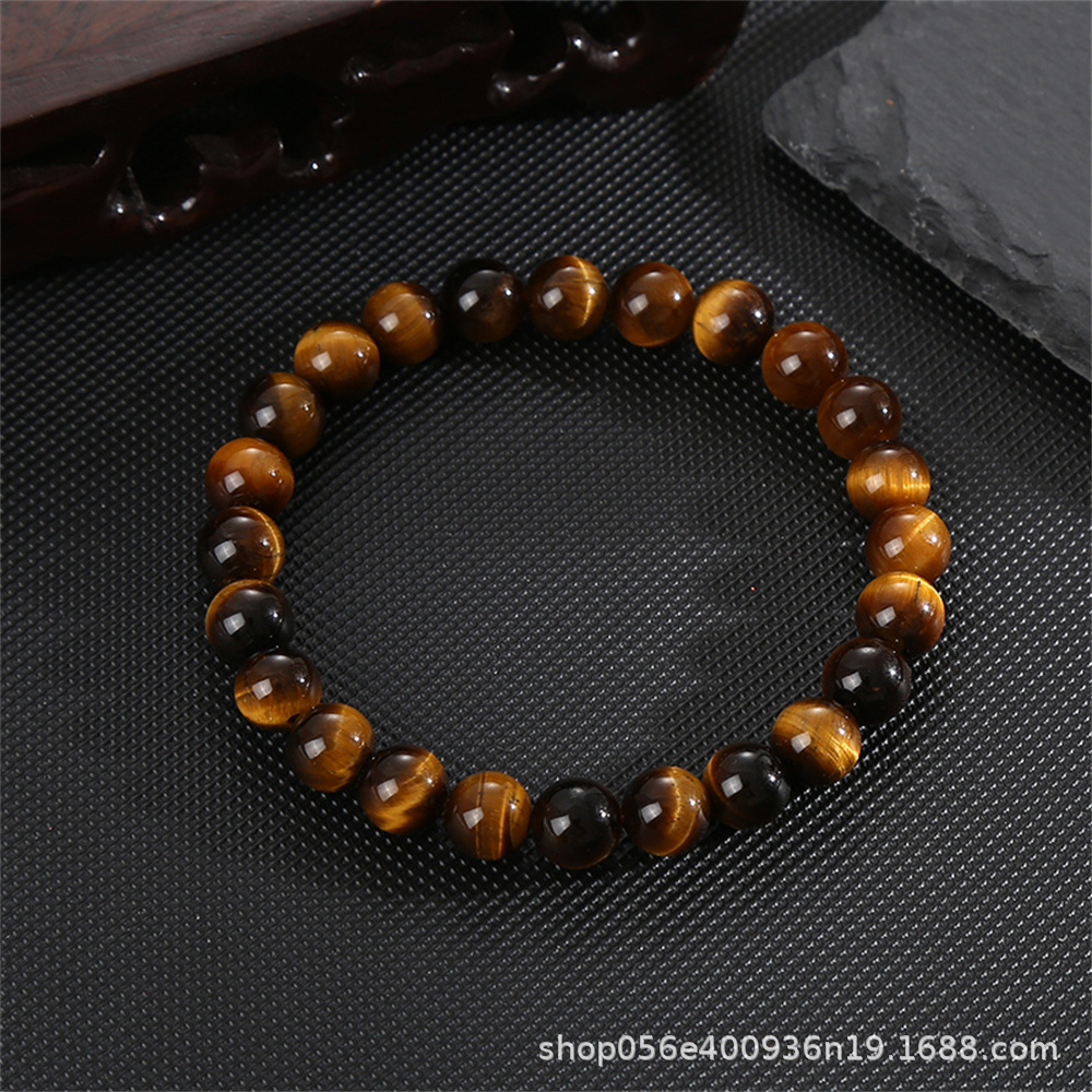 Moda simple 8mm pulsera de piedra de ágata natural alta sensación de mano de cristal cuentas pulsera comercio exterior al por mayor damas