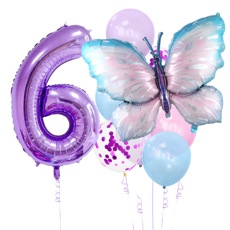 Birthday Cute Sweet Butterfly Aluminum Film Party Festival Balloons display picture 3