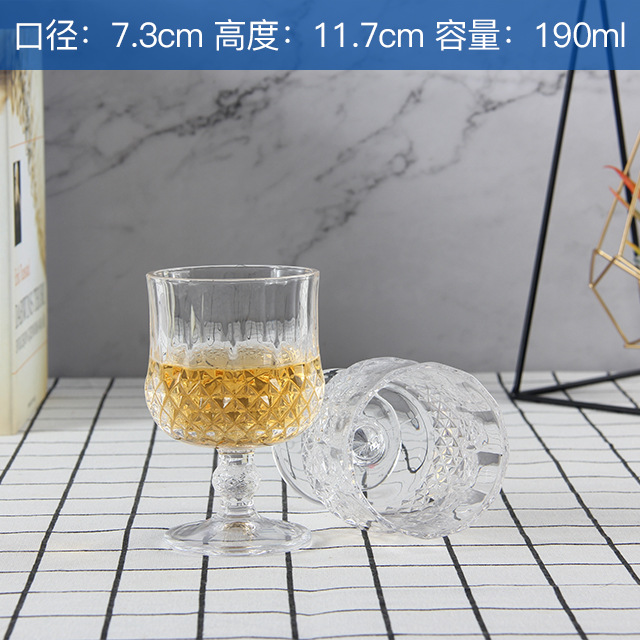 클래식 다이아몬드 와인 글라스 190ml