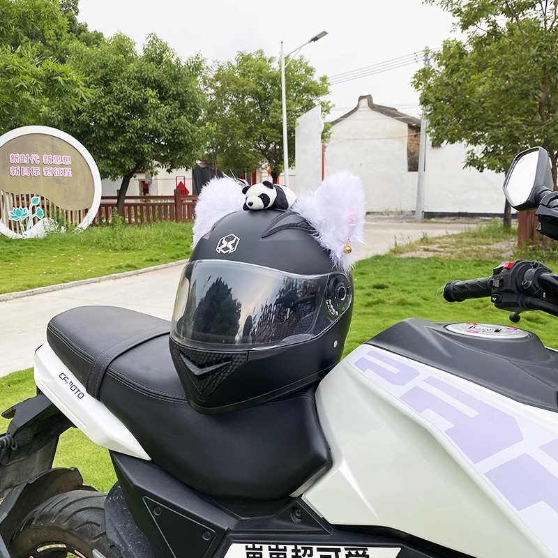 Cute Plush Cat Ear Helmet Decoration Motorcycle Helmet Accessories