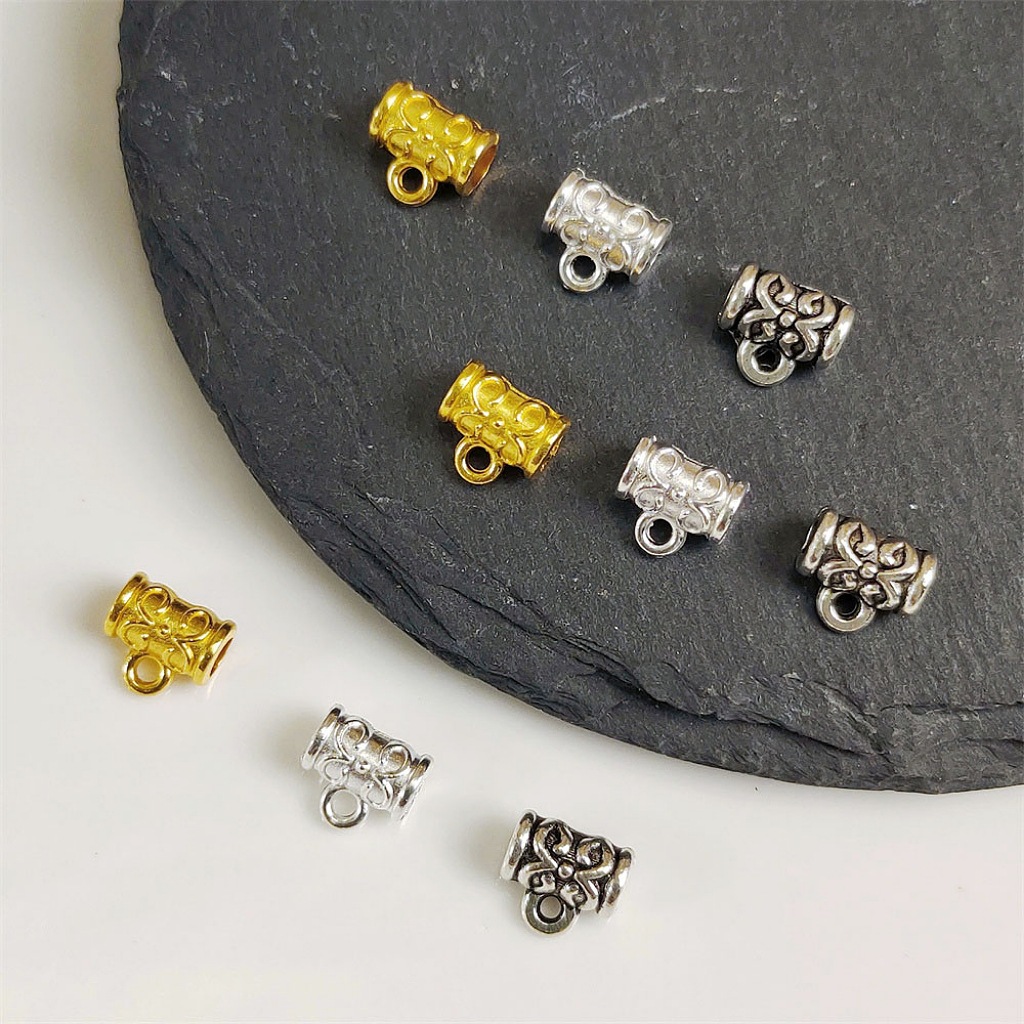 DIY Jewelry Accessories Xizang Silver Tee Bead Ancient Silver Alloy Hanging Bracelet Pendant Connector Bracelet Material