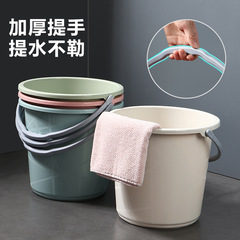 Household water bucket, plastic storage bucket for car washing, portable small round bucket, large size, thickened, for student dorm use, shower and laundry bucket