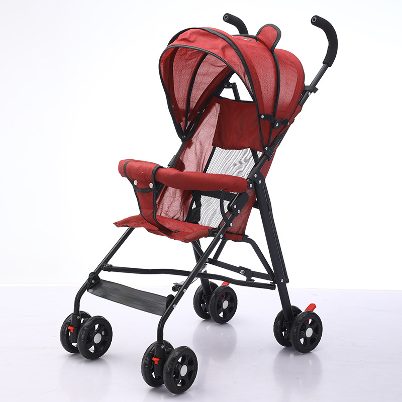 Carrinche de bebés, carro de mango de paraguas, bebé plegable ligero, carro de paraguas portátil, carro de mano de verano, carro de mango de paraguas