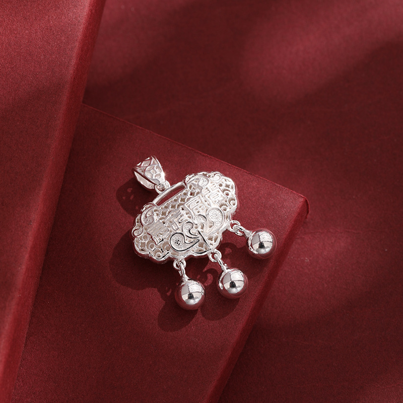 999 Sterling Silver Baby Long Life Lock Pies Silver Zodiac Dragon Snake Safety Lock Niños Luna Llena Baby Silver Lock