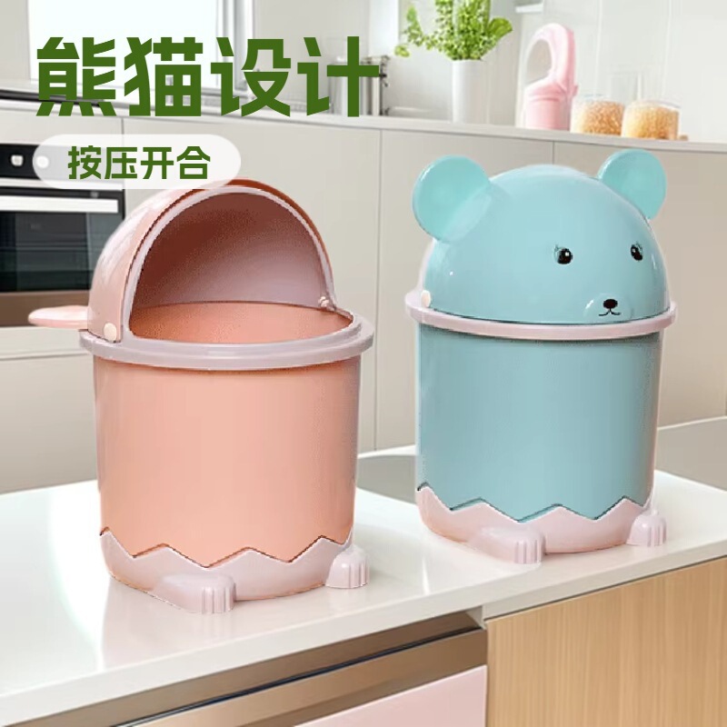 Panda Flip-Top Desktop Trash Can Bathroom Cartoon Storage Household Living Room Thickened Paper Basket Mini Trash Can Wholesale Panda Flip-Top Desktop Trash Can Bathroom Cartoon Storage Household Living Room Thickened Paper Basket Mini Trash Can Wholesale