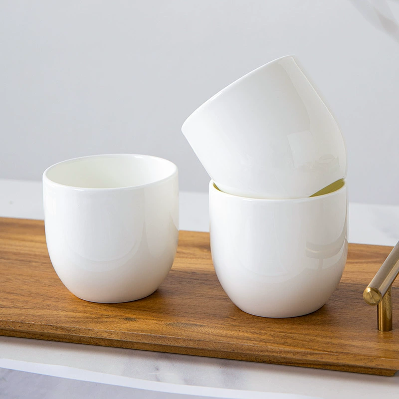 White teapot, capacious tea cup, summer tea set