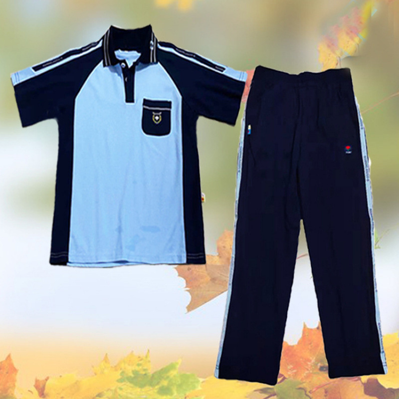 南宁校服中小学夏季蓝色运动校服批发 秋运动装现货一件代发定|undefined