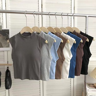 Solid tank top, top with cups, breast pads, short underwear as outerwear, beautiful back, slim fit