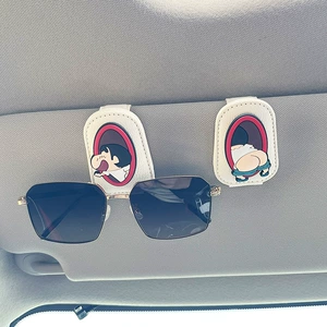 Car Glasses Holder Cute Crayon Shin-Chan Car Sun Visor Sunglasses Glasses Holder Car Sunglasses Bill Holder
