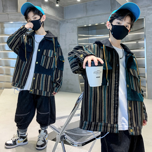 Kids' Spring/Fall Collection: New Korean-style Children's Outfit – Stylish Street-Ready Baseball Jacket for Older Boys