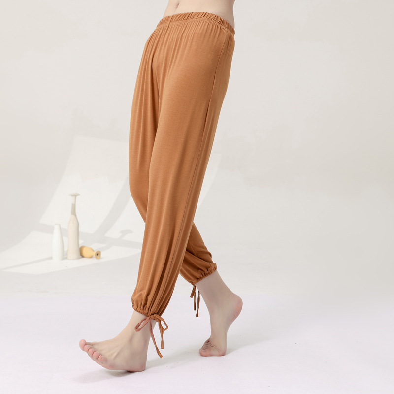 Dance Pants Women's Practice Pants Body Pants Modal Black Dance Pants Loose Wide Leg Square Dance Drawstring Pants