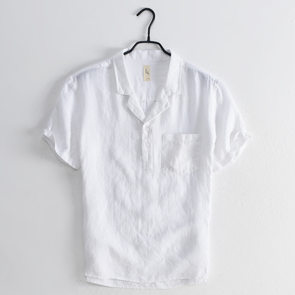 Men's Solid Color Simple Style Turndown Short Sleeve Regular Fit Men's T-shirt display picture 24