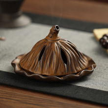 禅意复古莲蓬环香炉檀香创意陶瓷香薰炉家用室内中式茶道摆件沉香