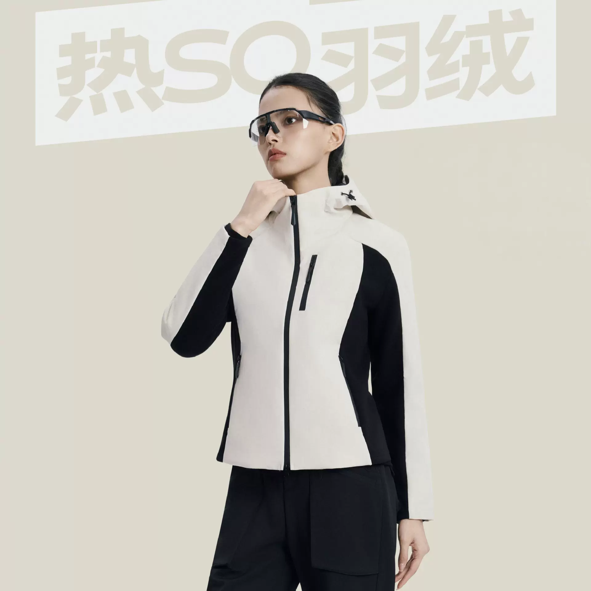 轻薄修身白鸭绒羽绒服显瘦女式冲锋衣连帽羽绒服运动保暖冲锋外套