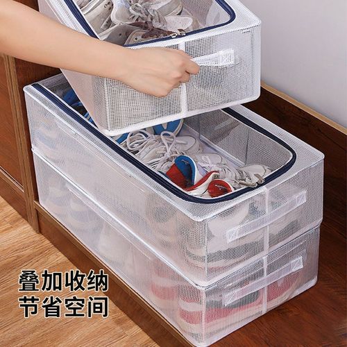 Large Capacity Shoe Storage Box Transparent Storage Box Under Bed Shoe Organizer Foldable Storage Cabinet Dormitory Creative Storage Box