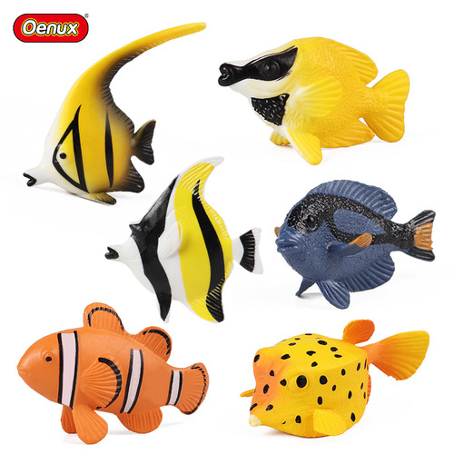 Cross-border simulation genuine mini ocean tropical fish model set clown fish angel fish fox fish children's toys