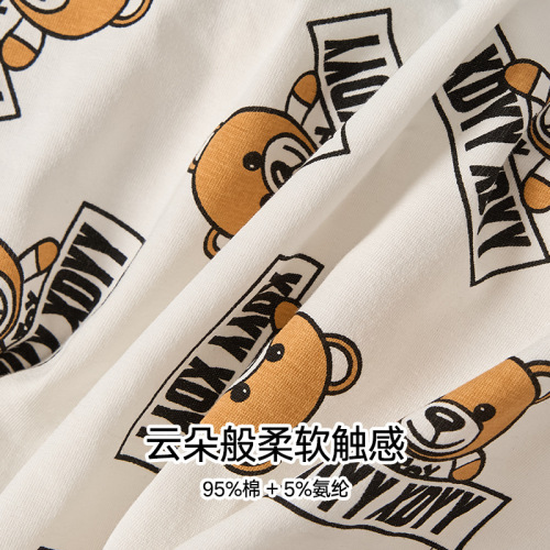 Men's pure cotton wholesale straight-leg pants with cartoon prints four-sided underwear trendy comfortable men's dropshipping underwear