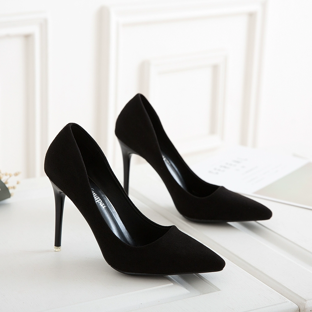 Абрикосовые черные высокие каблуки женские каблуки 5 см