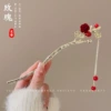 2 flower flocked hairpin