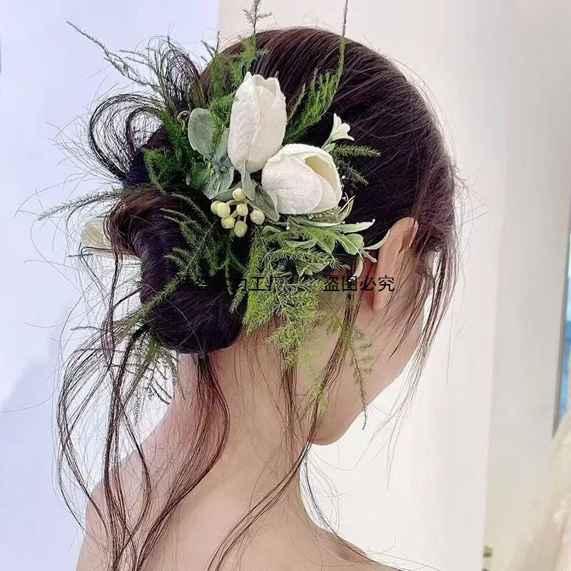 フォレストスタイルの新しい花のヘアアクセサリーヘアピン花嫁の結婚式の写真スタイリングウェディングヘッドドレスメイクアップアーティストのヘッドドレス送料無料|undefined