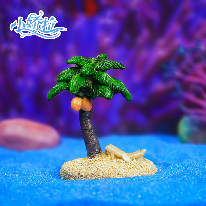 Maceta de micro-paisaje para suculentas, decoración de pecera con palmera de coco, estilo mediterráneo, fabricante mayorista