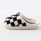 New Comfortable Home Chessboard Warm Winter Cotton Slippers Couple Men's and Women's Thick-soled Soft-soled Cotton Shoes Thickened Non-slip
