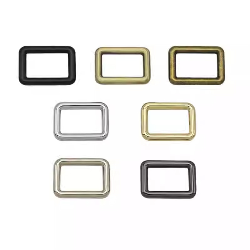 in stock luggage hardware accessories zinc alloy square buckle round line rectangular square ring adjustment die-cast buckle