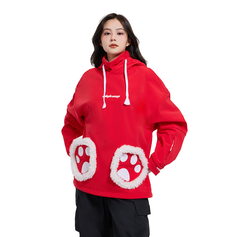 (2개) 24 개의 새로운 여성용 스키 운동복 싱글 보드 더블 보드 토끼 귀 방수 따뜻한 스키 탑이있는 느슨한 운동복