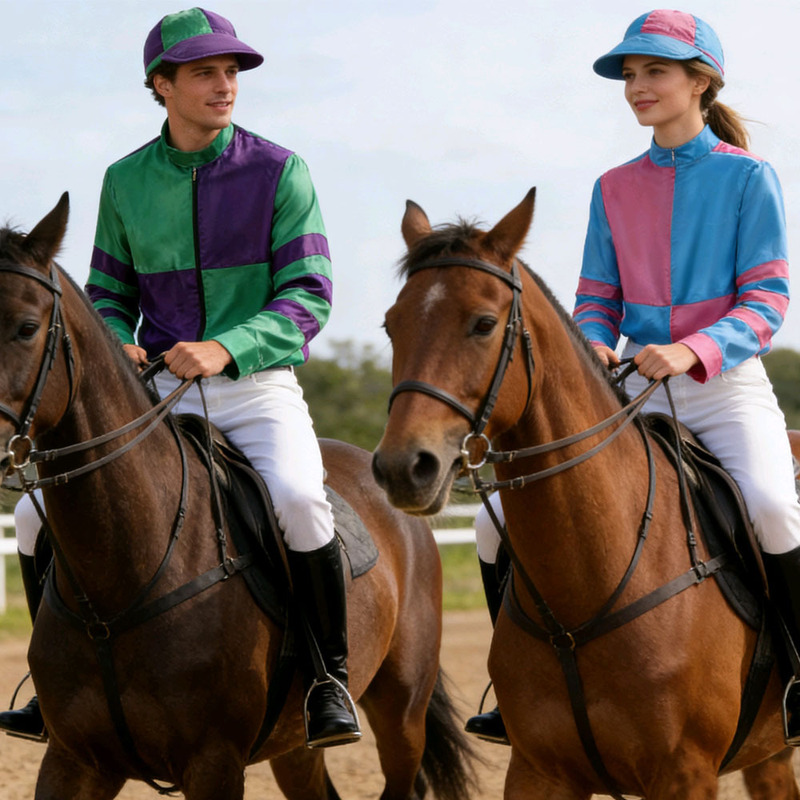 Quick-Drying Equestrian Clothing Cosplay Costumes for Women and Men, Knight and Jockey Outfits, Halloween Racing Performance Costumes, Cross-Border