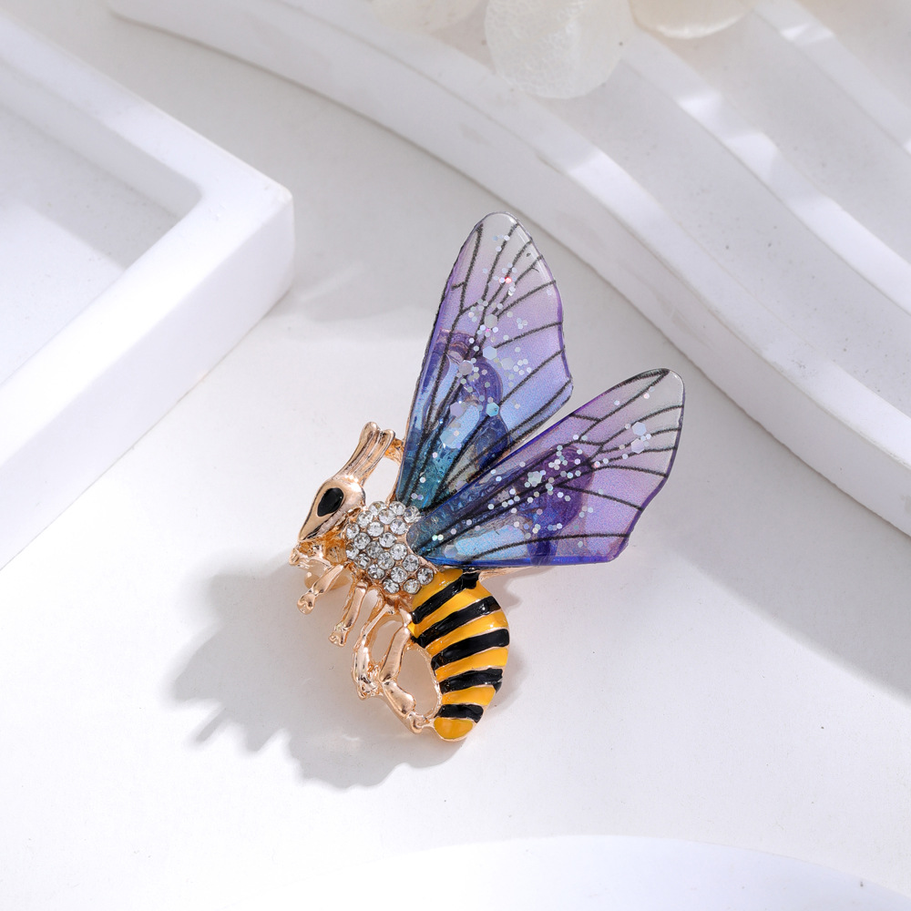 IG Style Bee Alloy Enamel Plating Inlay Rhinestones Unisex Brooches display picture 6