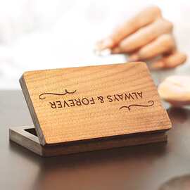 跨境热卖耳环项链手链收藏木盒饰品黑胡桃首饰盒双格翻盖戒指盒