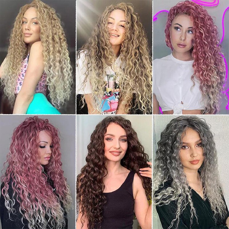 Cross-border sources of European and American hair crochet hair with large lines deep curly hair 18 inch 80g chemical fiber wig crochet hair Cross-border sources of European and American hair crochet hair with large lines deep curly hair 18 inch 80g chemical fiber wig crochet hair