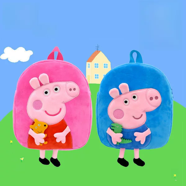 Genuine Peppa Pig Children's Backpack Cute Small School Bag Messenger Bag Doll Kindergarten Backpack Baby