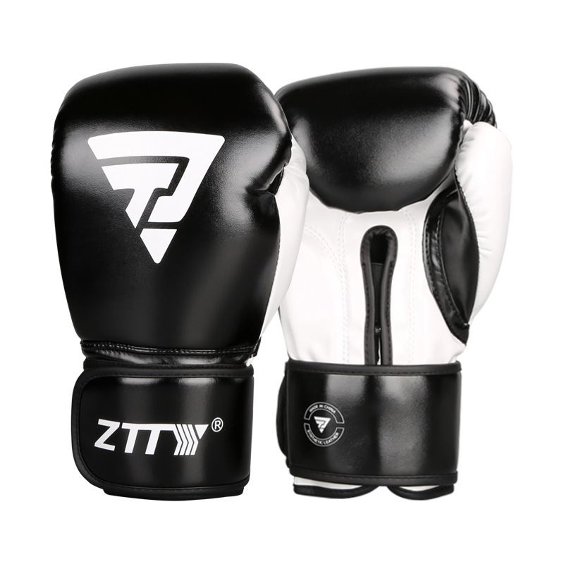 ZTTY nuevos guantes de boxeo de cuero brillante para adultos niños guantes Muay Thai guantes de lucha libre lucha saco de arena guantes de boxeo